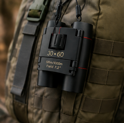 Compact Zoom Binoculars 30x60 - Foldable HD Binoculars for Hiking, Concerts & Bird Watching